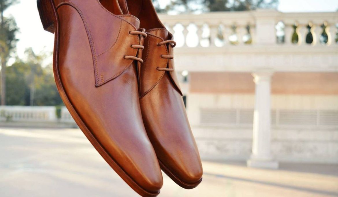 Brown leather shoes on sale