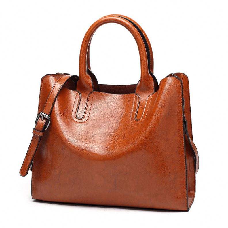 Buy leather handbag brown + great price